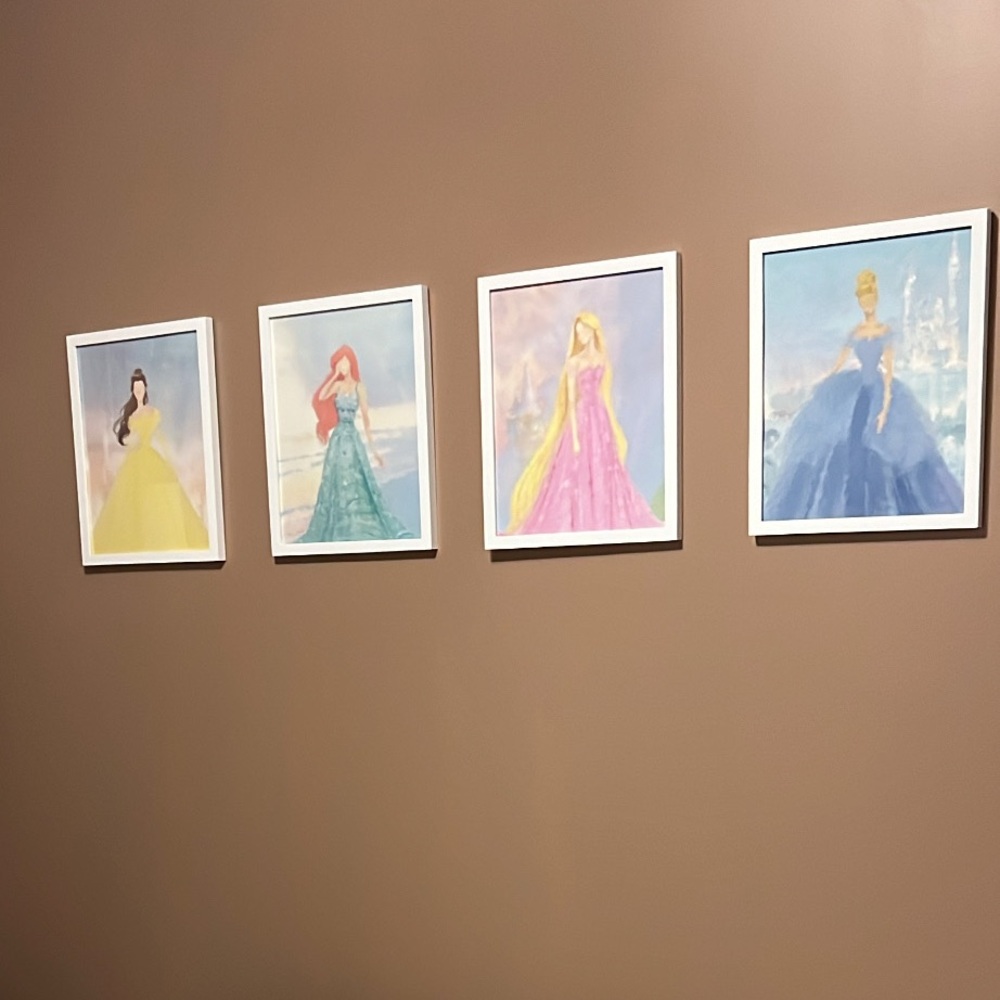 Princess artwork for girls room